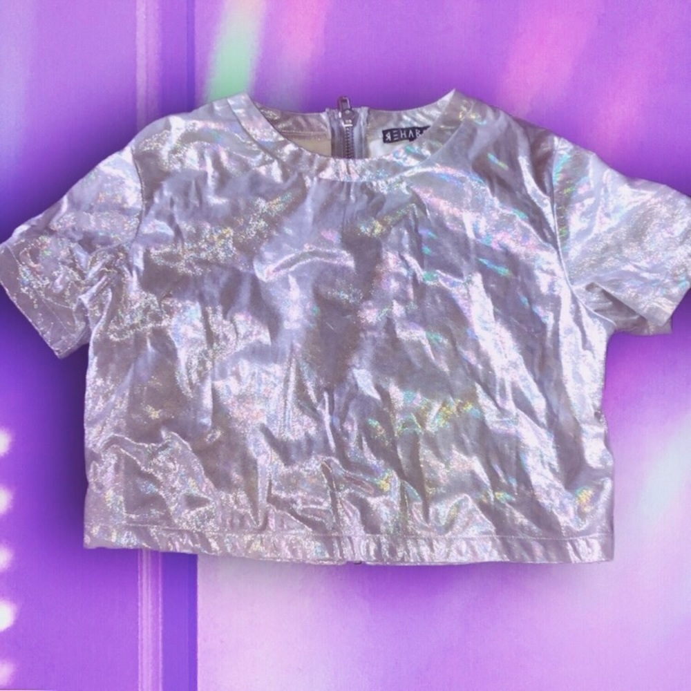 Holographic Rehab Crop Top
